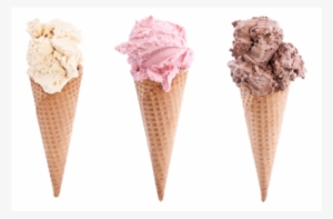 1 Sugar Cone With Vanilla Ice Cream, 1 With Strawberry - Mexican Ice Cream Cone