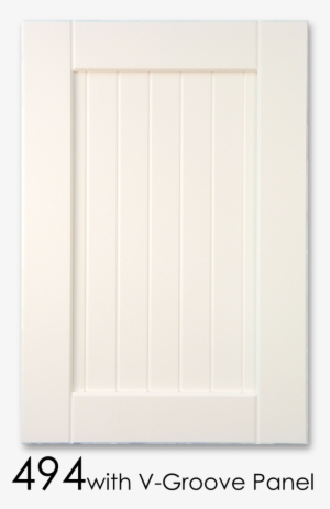 494 Painted Extra White With V-groove Panel - Door