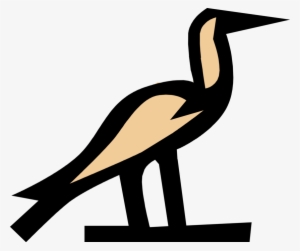 Vector Illustration Of Ancient Egyptian Bird Hieroglyphic - Vector Graphics