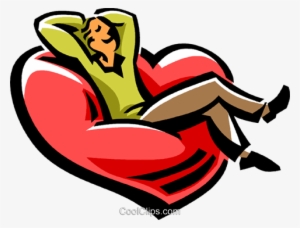 Man Relaxing In A Heart Shaped Chair Royalty Free Vector - Man Relaxing On Chair Free Clipart