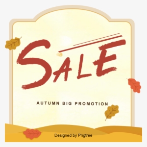 Beautiful Cartoon Cute Hand Painted Fall Discount Label - Portable Network Graphics