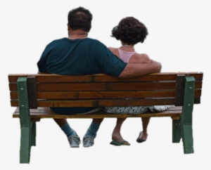 Couple On A Bench Hind View - Portable Network Graphics