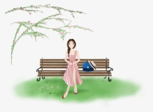 Park Bench Fashion Illustration - Illustration