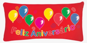 Almofada Feliz Aniversário - Almofada De Pelúcia Feliz Aniversário Vermelho