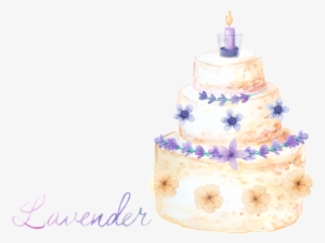 Beautiful Birthday Cake Transparent Decorative - Lavender