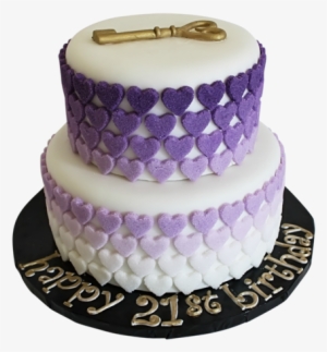 Two Tier Birthday Cakes - Purple Birthday Cake Hearts