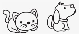 Black And White Cat Cartoon - Dog Cartoon Black And White Png
