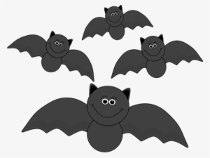 Of Flying Bats Clip Art Image Group Of Cute Black Bats - Cartoon