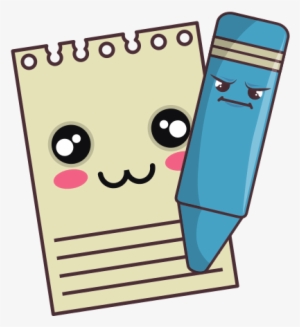 And Color Pencil Icons By Canva - Kawaii Pencil And Paper