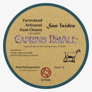 San Isidro Caprino Royale Kraft Paper Cheese Label - Go Texan