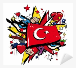 Turkey Flag Graffiti Ottoman Empire Pop Art Illustration - Pop Art Of Canada