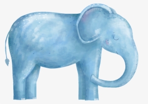 Hand Painted Realistic Closed Eye Elephant Png Transparent - Illustration