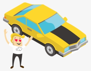 Animation Style Graphic Showing A Man With Hearts In - Cartoon