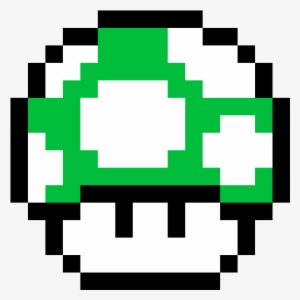 Super Mario Bros Green Mushroom - Mario Bros Pixel Png