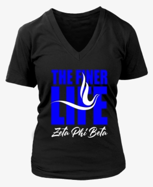 Zeta Phi Beta Tagline District Womens V-neck - Organ Donors Save Lives - V-neck