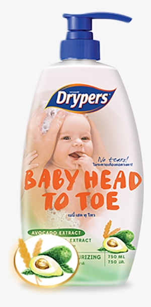 Drypers Baby Head To Toe With Avocado Extract And Oat - Drypers Baby Head To Toe Avocado 750ml