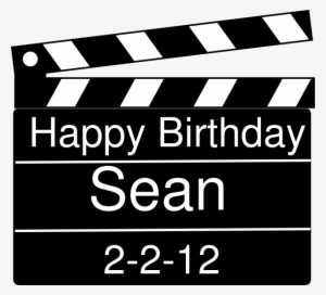 Happy Birthday Clap Board Clip Art - Claqueta De Cine Png