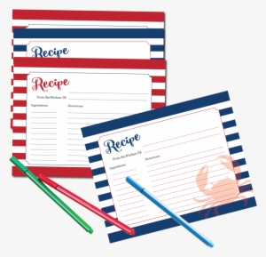 Blue Stripe Recipe Cards