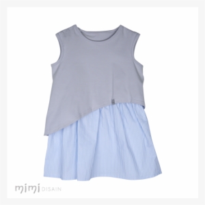 Mimi Dress Heidy Grey Blue Stripe - Pattern