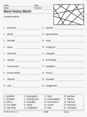 Printable Black History Worksheets Month Word Search - Urinary System Word Search