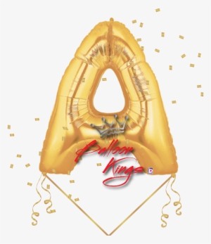 Gold Letter A - 14'' Gold Megaloon Letter A Foil Balloon, Air-fill