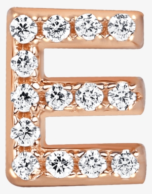 Letter E Locket Charm With White Crystals In Rose Gold - Rose Gold Letter E