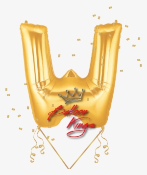 Gold Letter W - 40 Inch Megaloon Gold Letter W Balloons - Wholesale