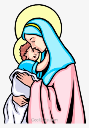 Virgen Y El Niño Libres De Derechos Ilustraciones De - Mary Mother Of God Drawings