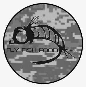 Fly Fish Food Round Logo Sticker Digicamo