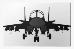 Fighter-bomber Aircraft Vector Silhouette Canvas Print - Adesivo Parede Aviões E Caças