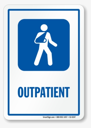 Outpatient Hospital Sign With Fractured Hand Man Symbol - Hospital Sign Symbol