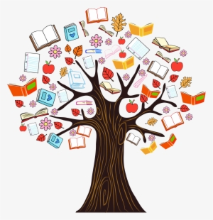 Book Tree Reading Clip Art - مبادرة القراءة والحساب