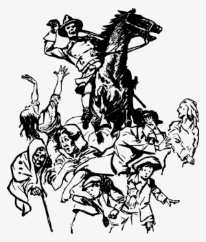 Free Evil Horse Rider And Kids - Horse