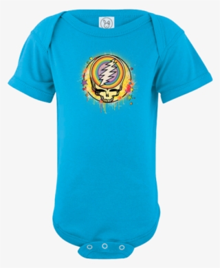 A Blue Infant One Piece With A Grateful Dead Steal - Steal Your Face
