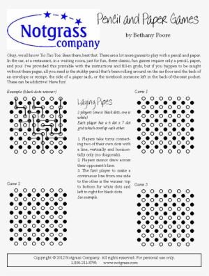 Simple, Fun Anytime Pencil And Paper Games - Paper And Pencil Games For ...