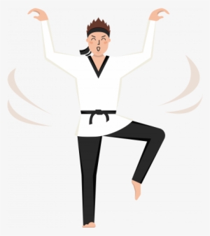 Karate Boy Standing Illustration Color Graphic By Pixel - Cartoon