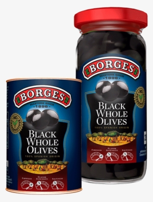 Borges Whole Black Table Olives Aceitunas Negras Con - Aceitunas Negras Sin Hueso