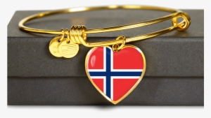 18k Gold Finished Heart Pendant Bangle Bracelet - Mother's Day Italy