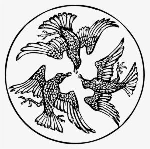 Original Png Clip Art File Three Birds In A Circle