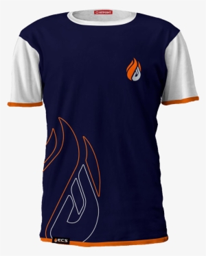 Ecs Navy & White Flame Tee - Active Shirt