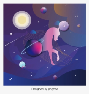 Simple Element Unicorn, Simple Element, Cosmic Design, - Vector Graphics