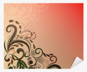 Reddish Vector Background With Floral Corner Ornament - Ornament