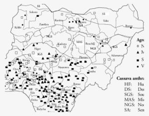 Map Of Nigeria Showing The Distribution Of Cad Across - Map