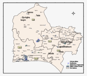 Map Of Southwest Nigeria Showing The Relative Position - Atlas