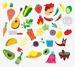 Awesome, Flat Ui Style Illustrations Meet Bright Fluorescent - Diseño Mexicano Png