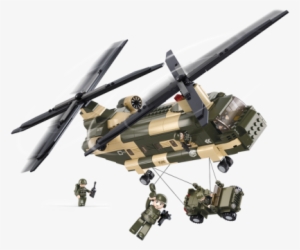 Lego - Sluban - Army - Transport Helicopter Building Bricks