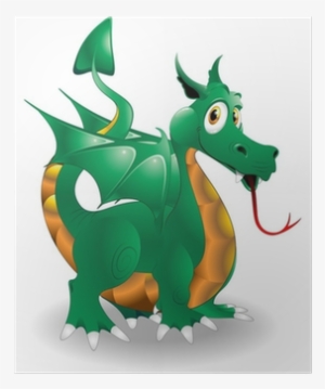 Drago Cucciolo Cartoon Baby Dragon Vector Poster • - Dragon