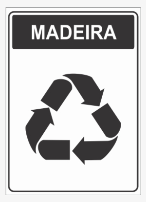 Placa De Sinalização De Coleta Seletiva Madeiral, Esta - Recycling Label