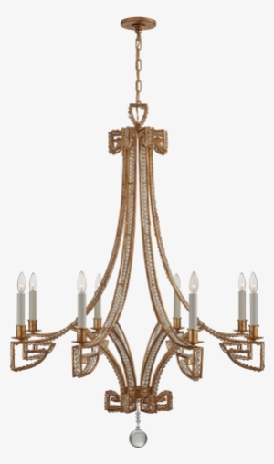 Gallina Medium Chandelier In Gilded Iron With Clear