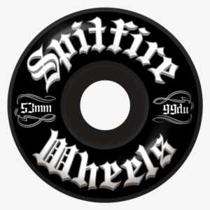 Spitfire Wheels Por Vida 99du 53mm Black - Spitfire Wheels Por Vida Black Skateboard Wheels -